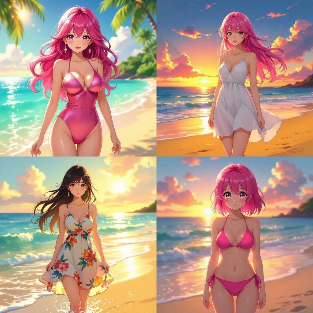 Anime Waifu with Exaggerated Figure