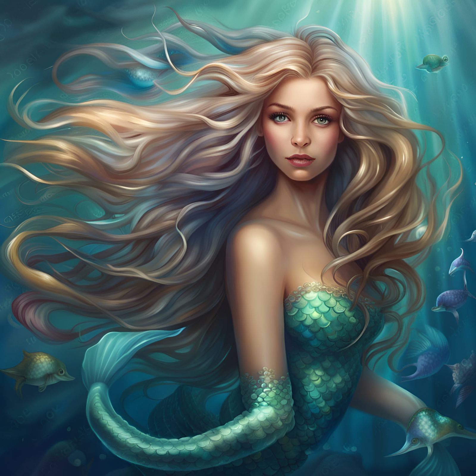 Enchanting Mermaid Brushing Her Hair