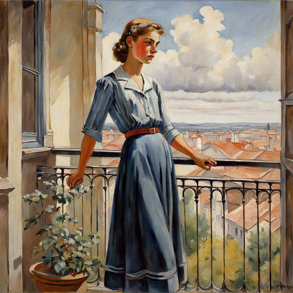La jeune fille sur le Balcon