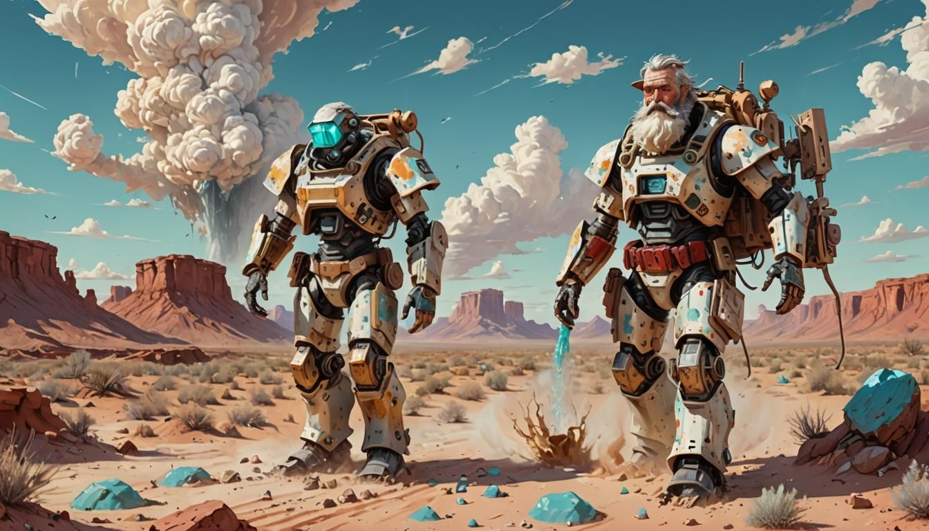 Desert Prospector and Robot Companion