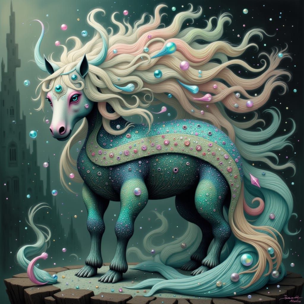 Mythical Realism: Horse-Fish Hybrid Creature