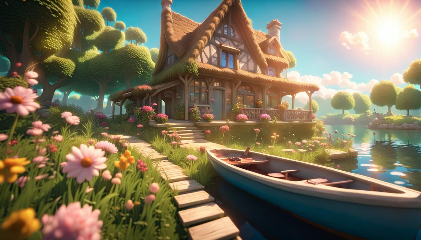 Paradise Reflected: Woman in Sunglasses, 3D Render