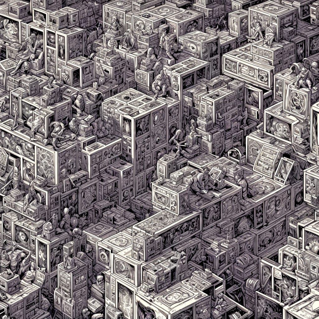 Squares in Comic Book Art Style
