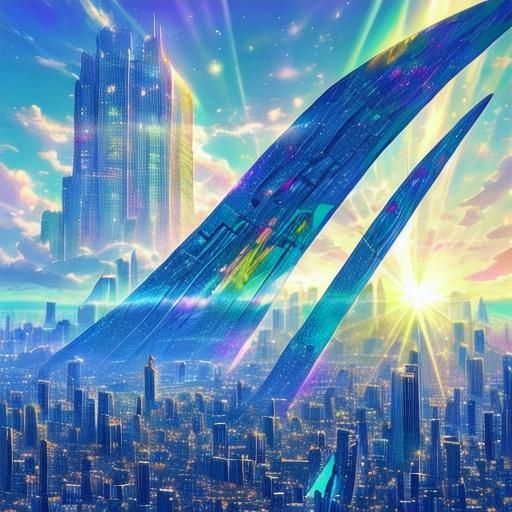 Surreal Futuristic Cityscape in a Dreamlike Style