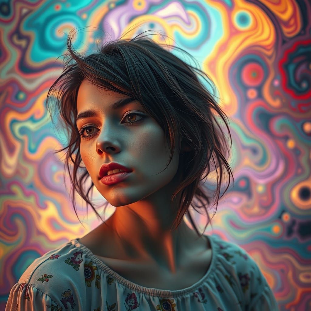 Dreamlike Surrealism in Vibrant, Swirling Patterns