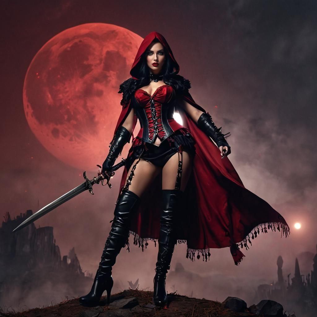 Gypsy Vampire Huntress with Glowing Dagger