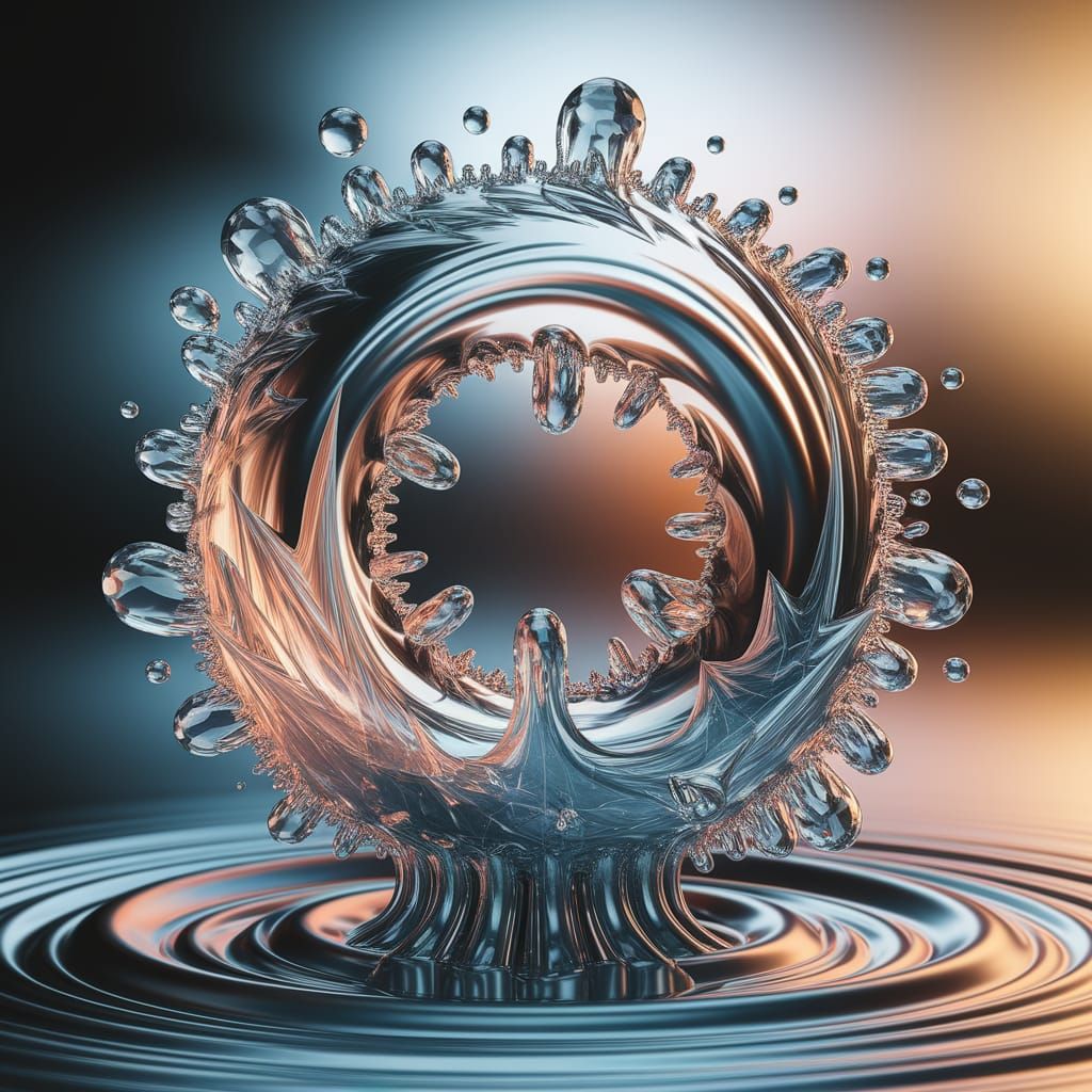 Fractal Water Cycle in Vibrant Abstraction