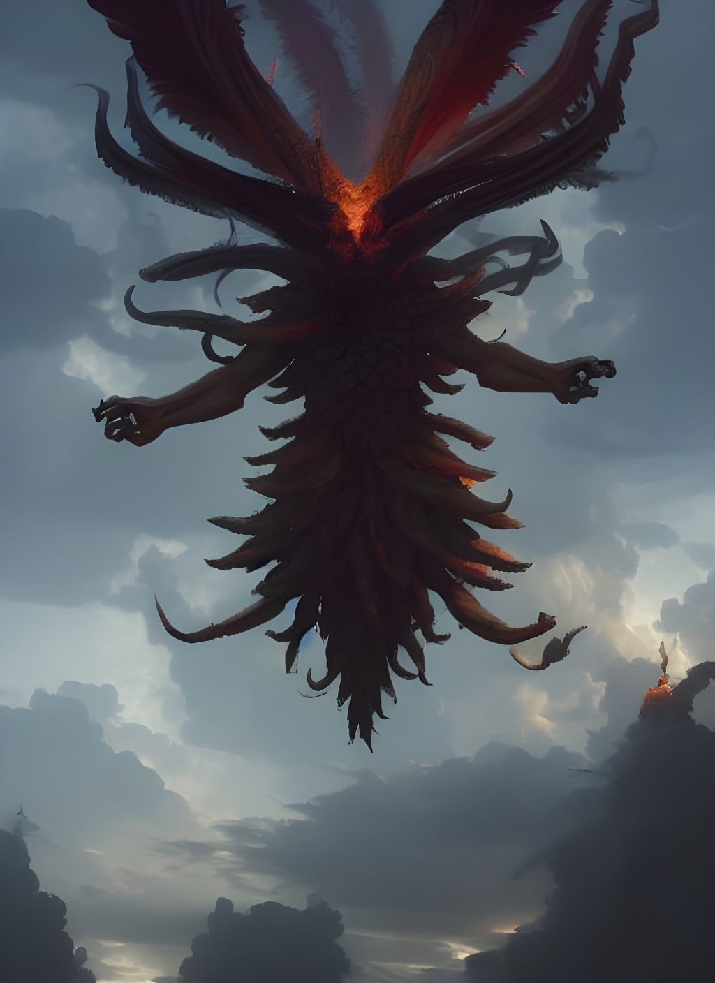 Gigantic Pineapple Demon Descends: 8K Concept Art