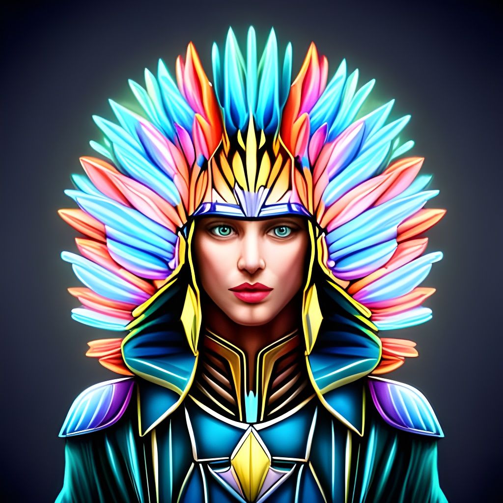 Geometric Knight Portrait in Detailed Digital Art