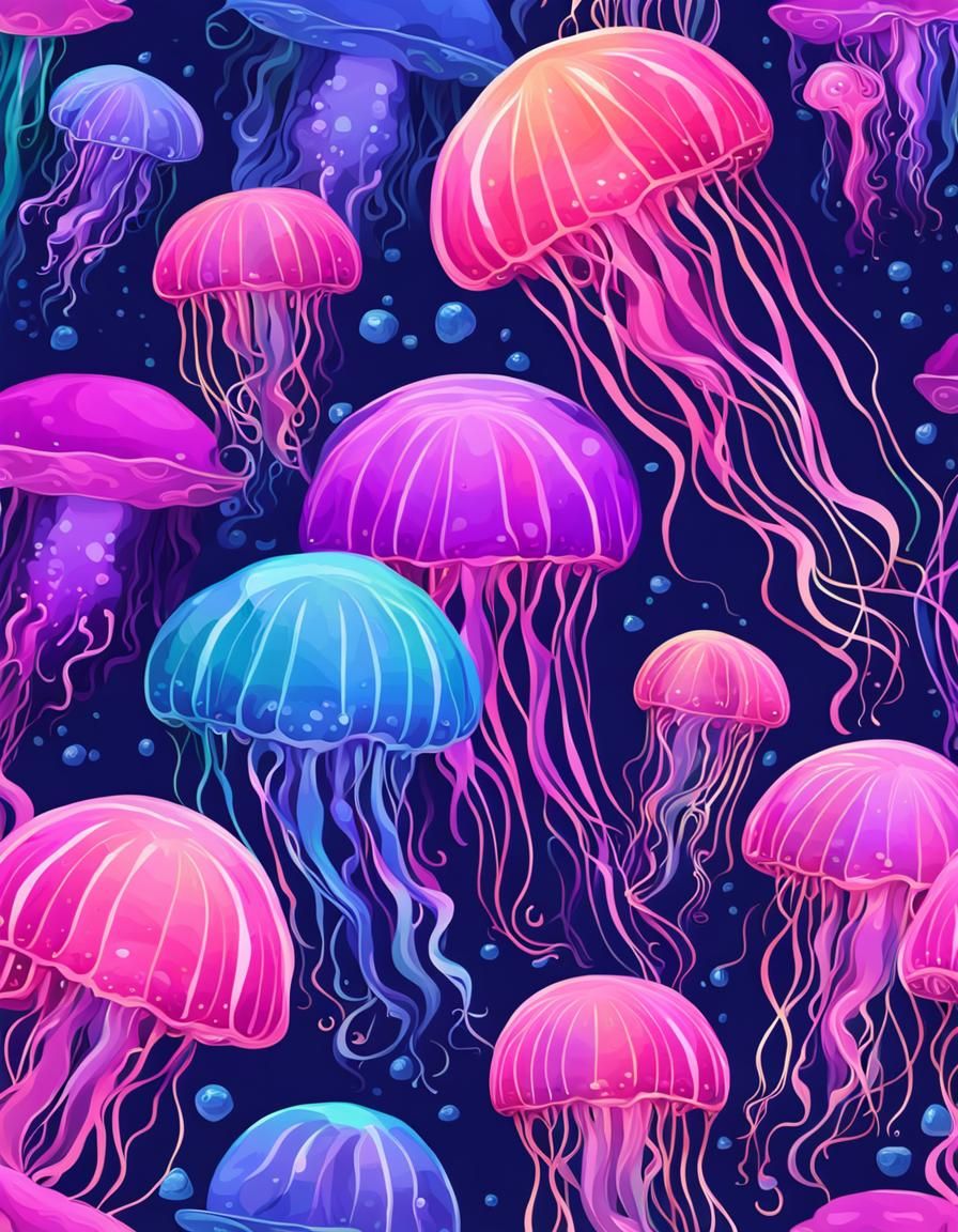 Colorful Jellyfish in the Ocean