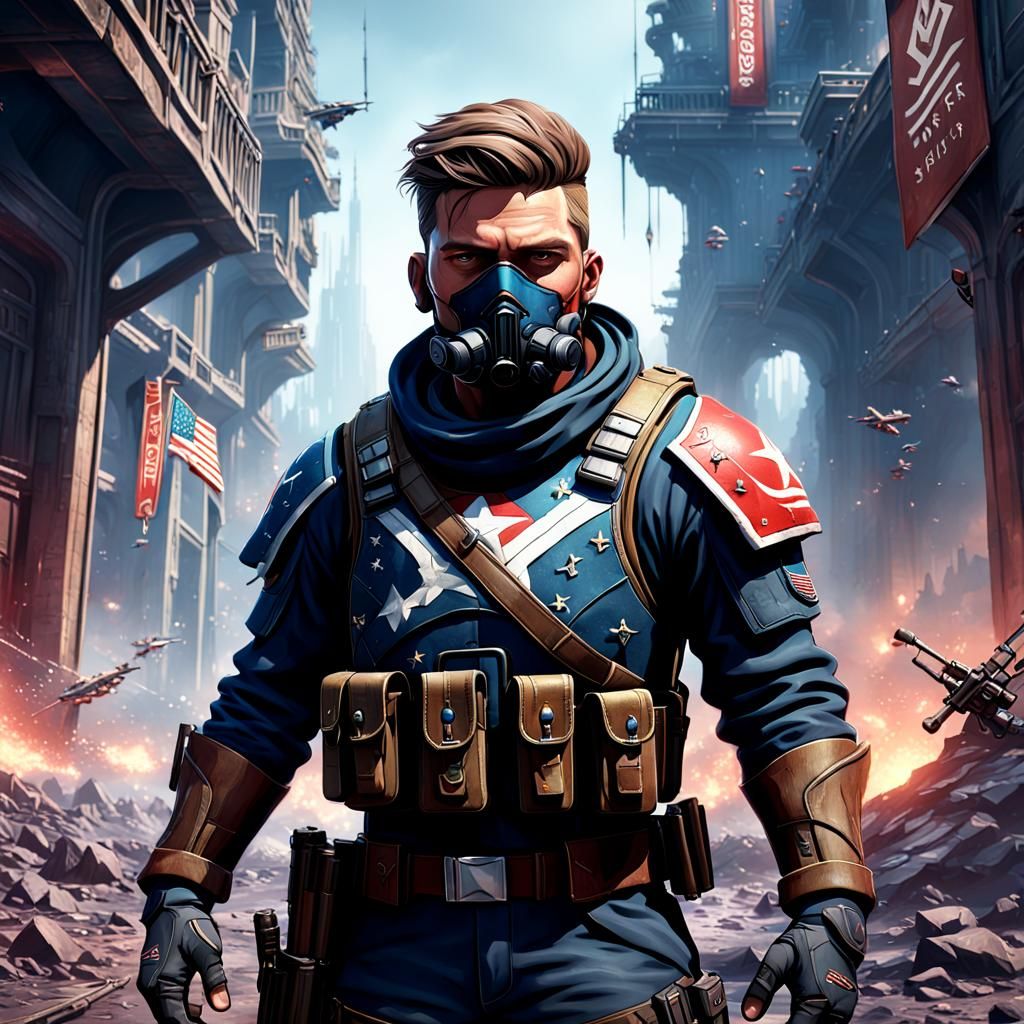 Rebel Soldier in Detailed Matte Painting