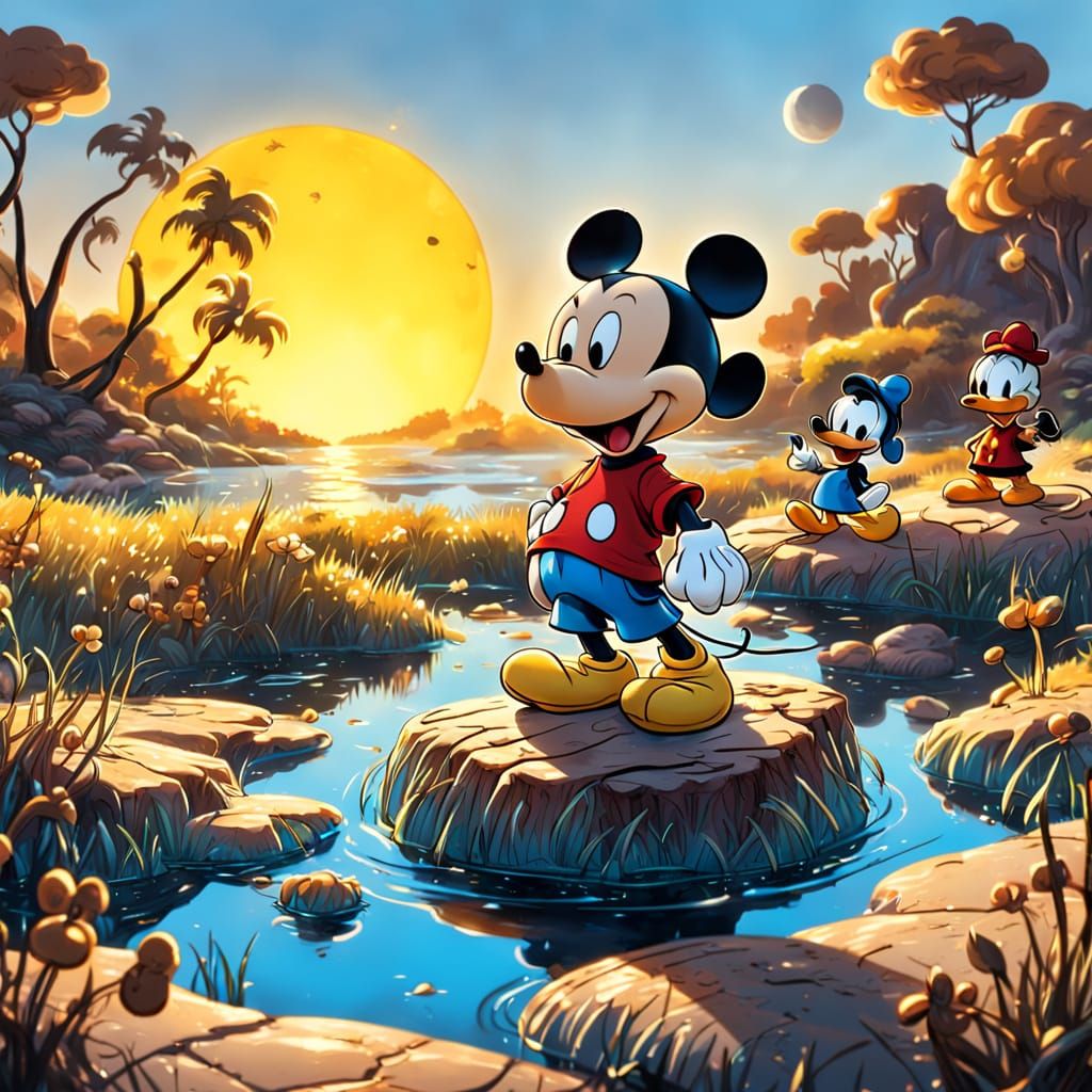 Whimsical Hybrid Characters Bask in Golden Hour