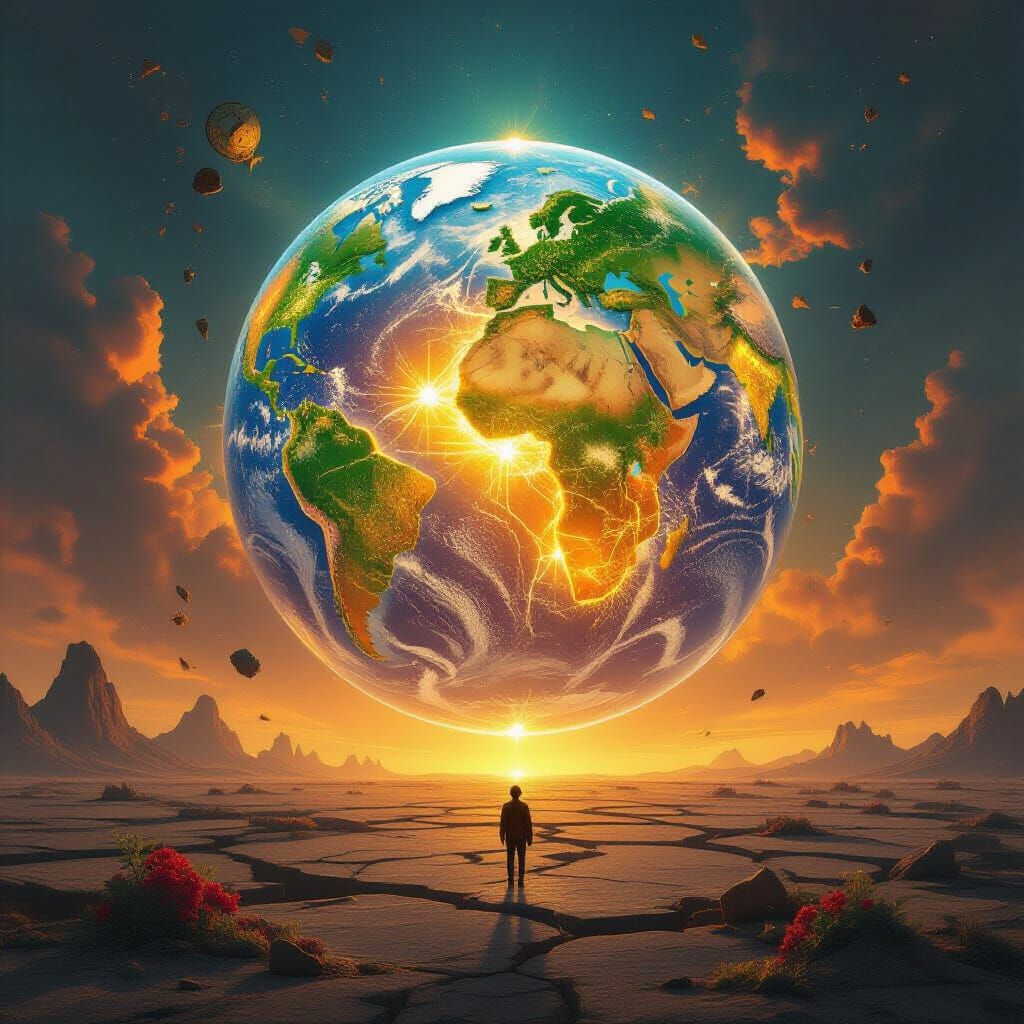 Surreal Orb of Humanity's Echoes