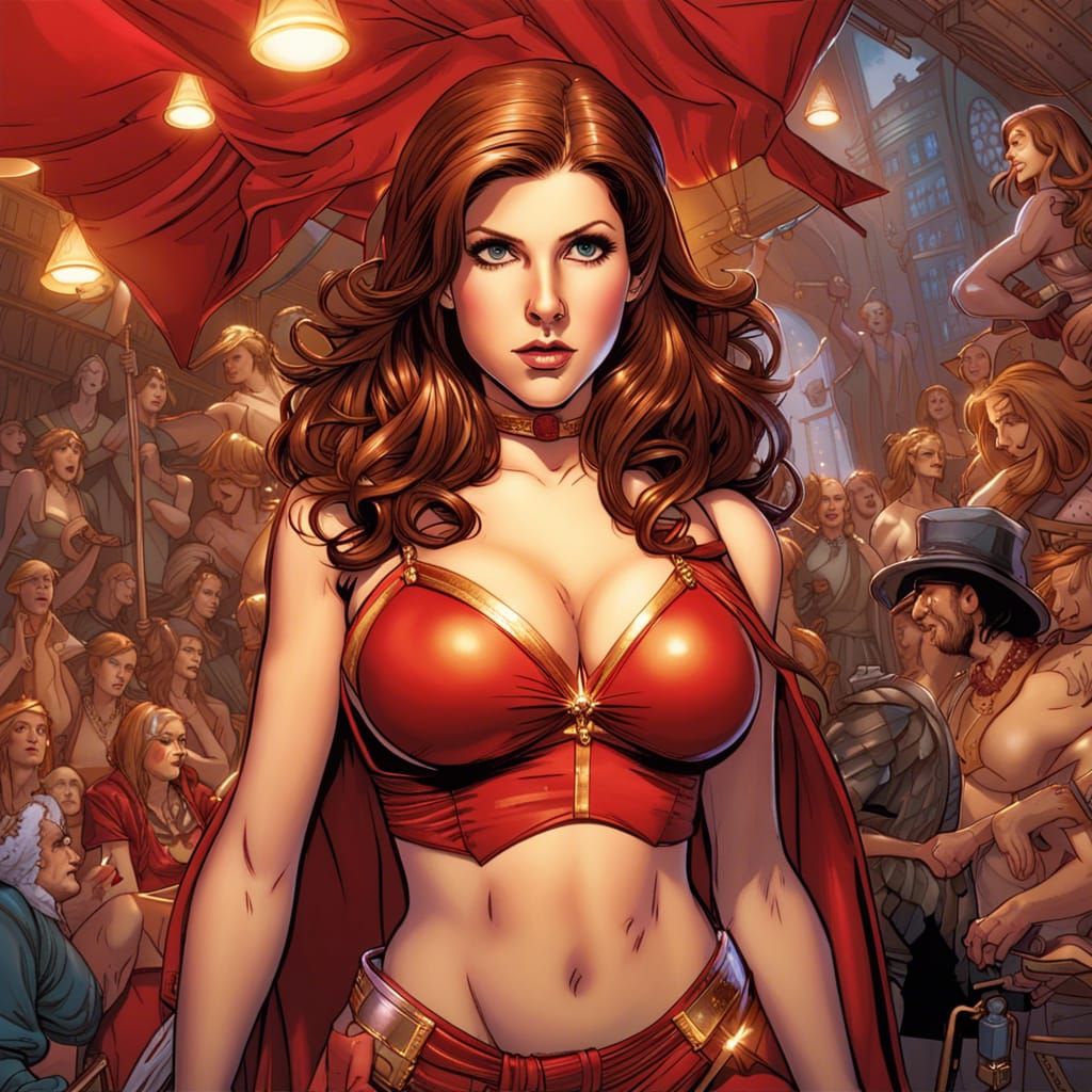 Fantasy Showgirl in Metal Bikini, Comic Book Art