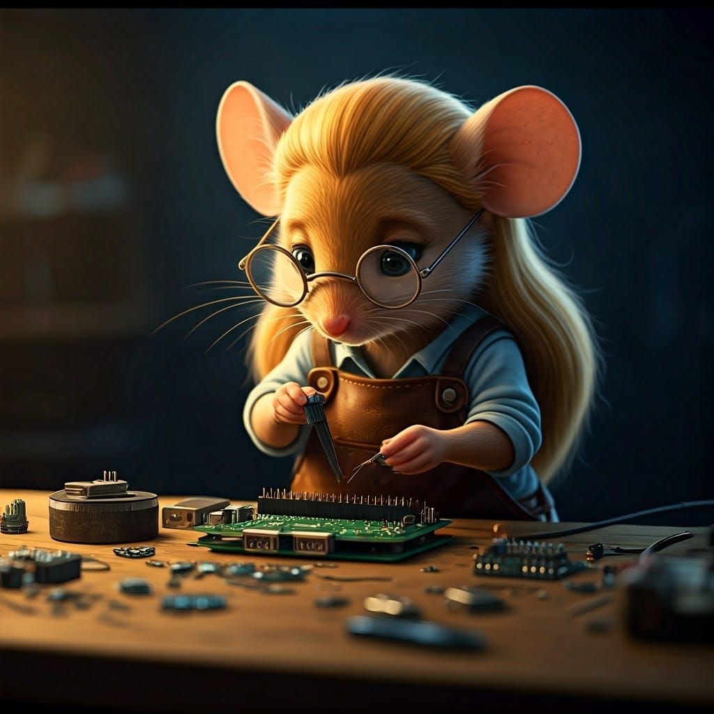 Cyberpunk Inventor Gadget Hackwrench in a Gritty, Whimsical ...