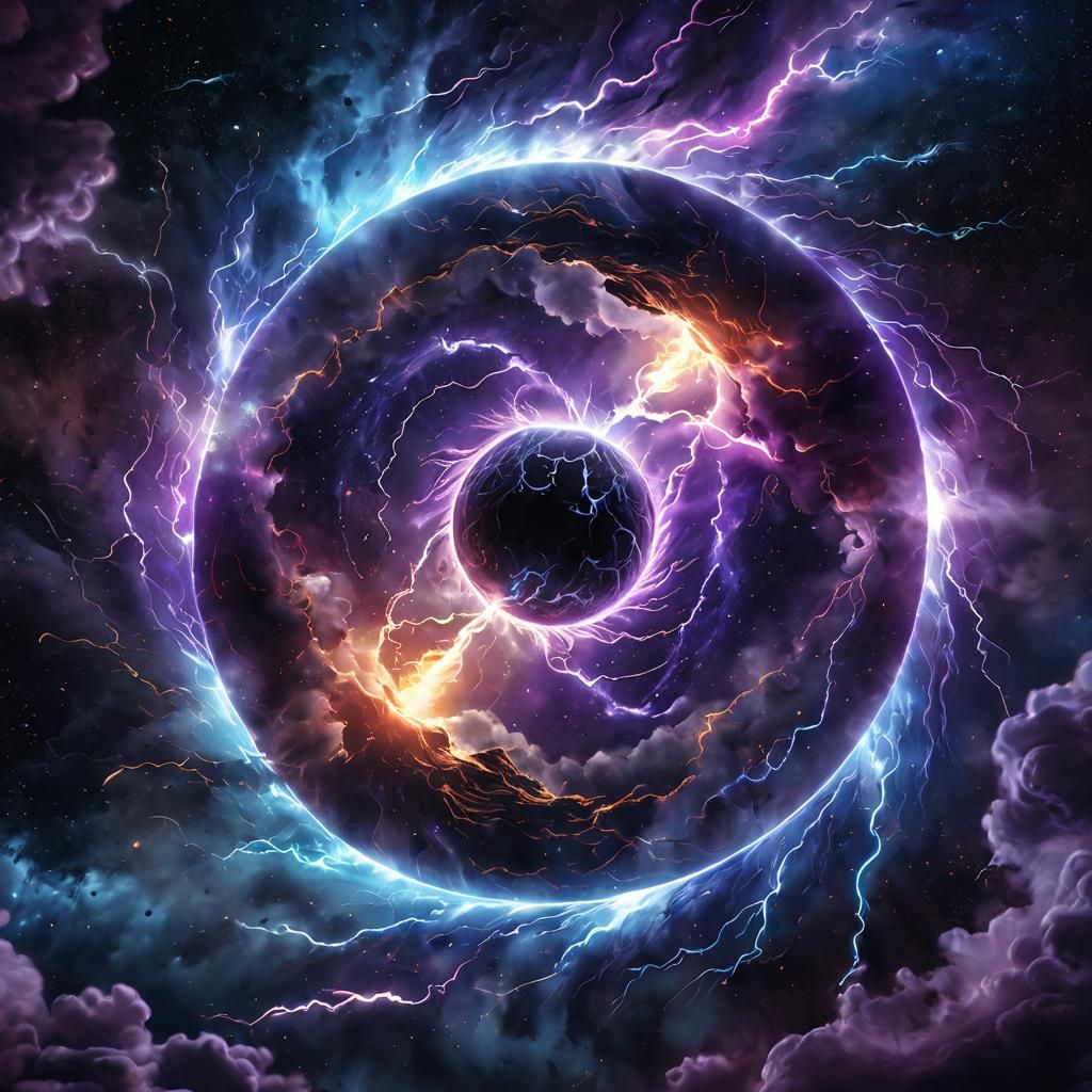 Vibrant Cosmic Black Hole with Solar Lightning