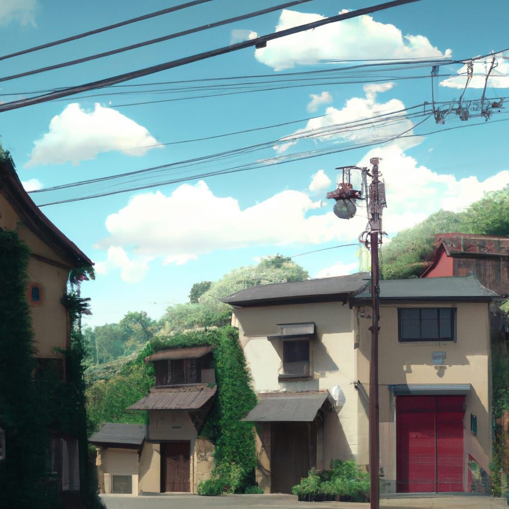 Ghibli-esque Hometown Scene by Makoto Shinkai