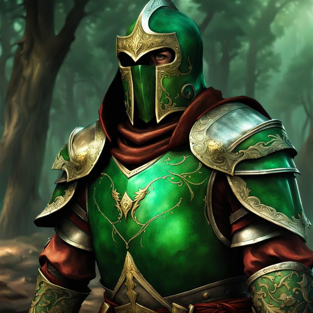 Emerald Armored Warrior Action Scene