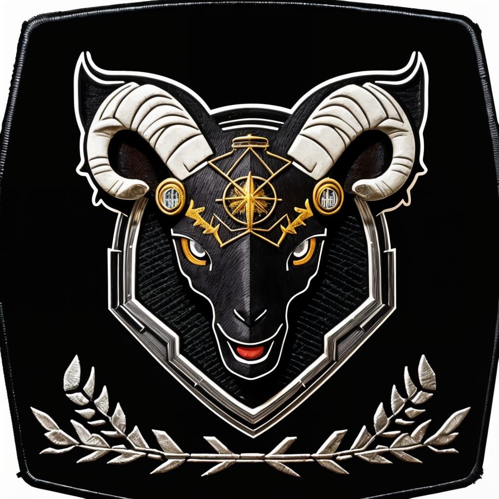 Nervous Lamb Sci-Fi Emblem with Detailed Stitches