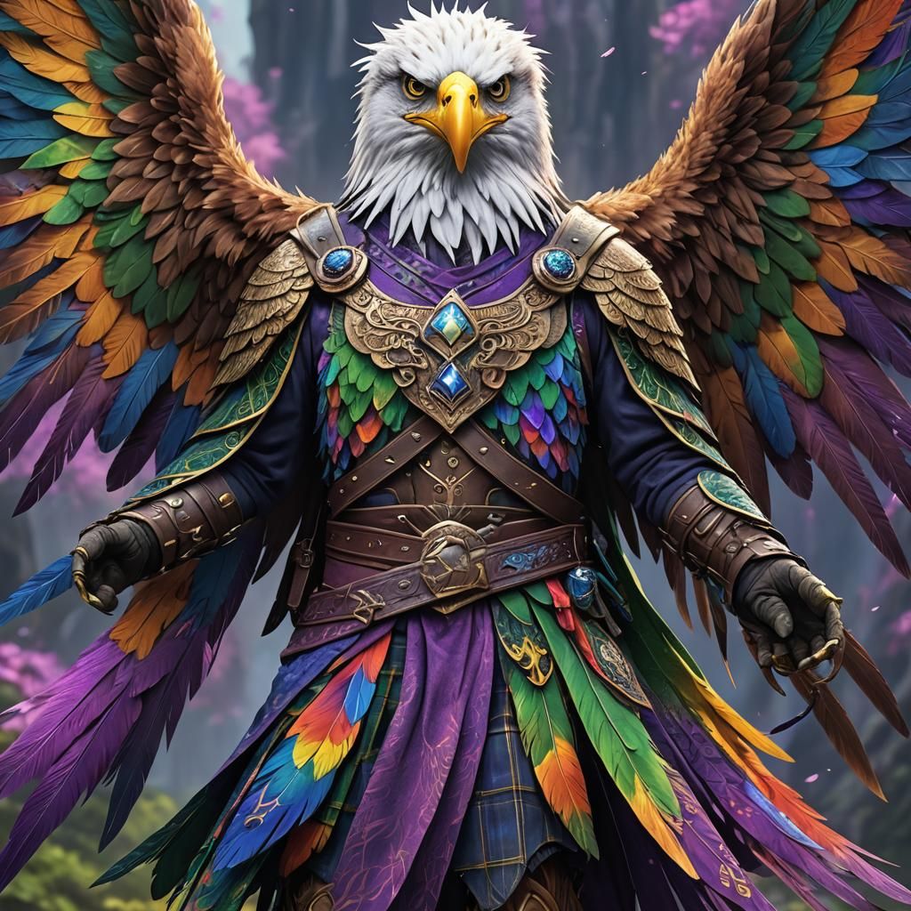 all vibrant grey rainbow sparkle wings on an anthropomorphic...