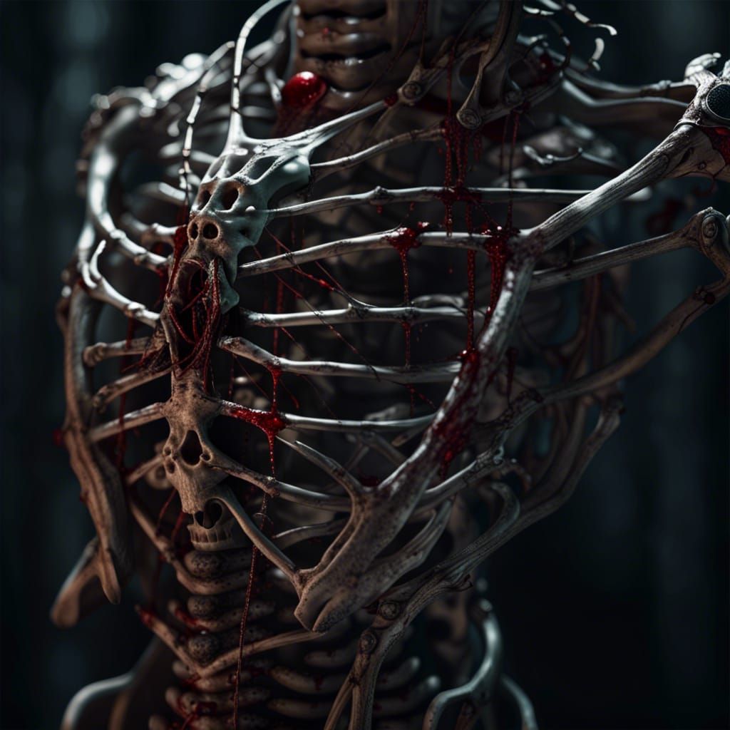 Undead Skeleton Heart: Dark Fantasy Concept Art