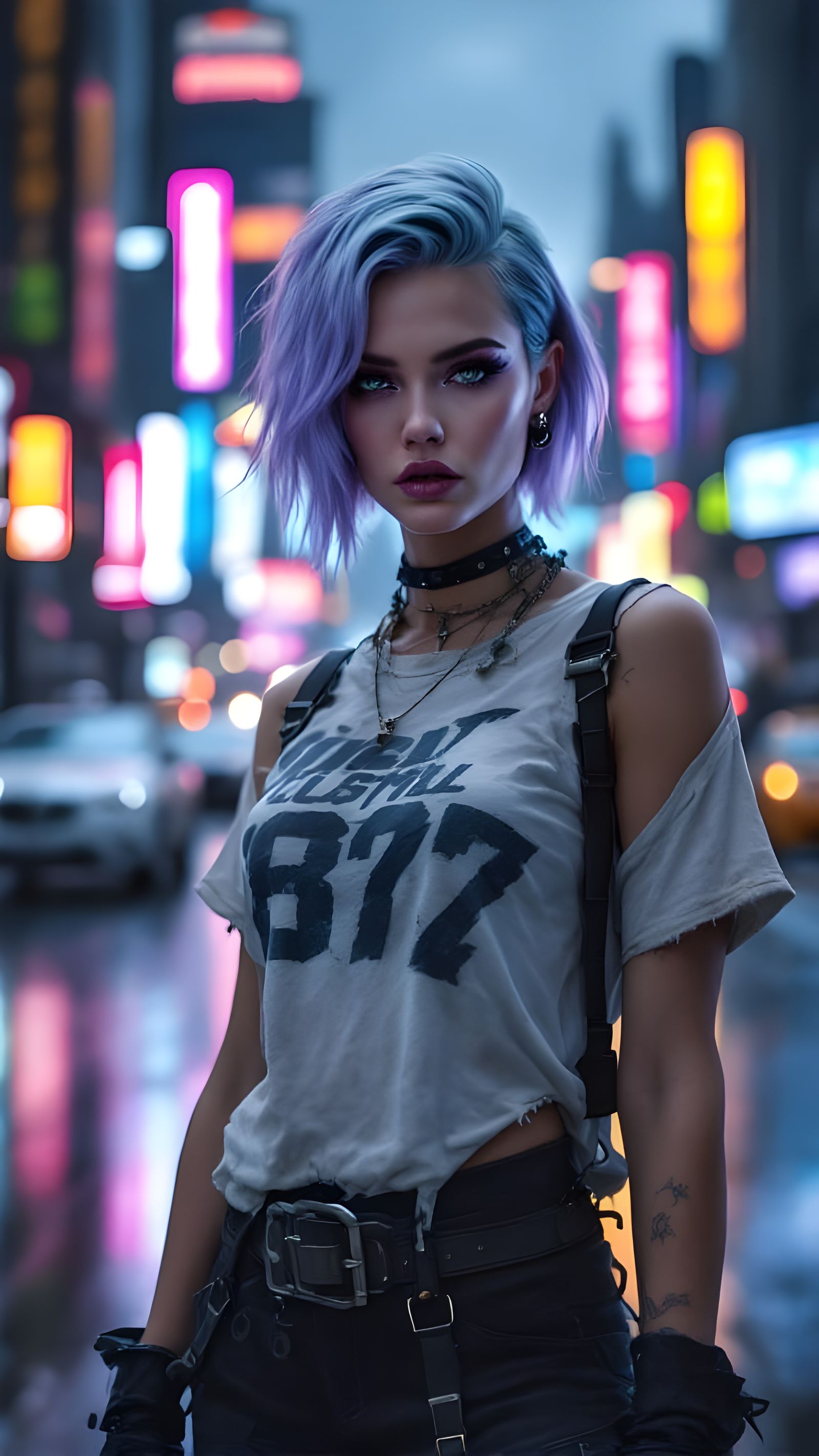 Surreal Urban Goddess in Pastel Lavender Hair