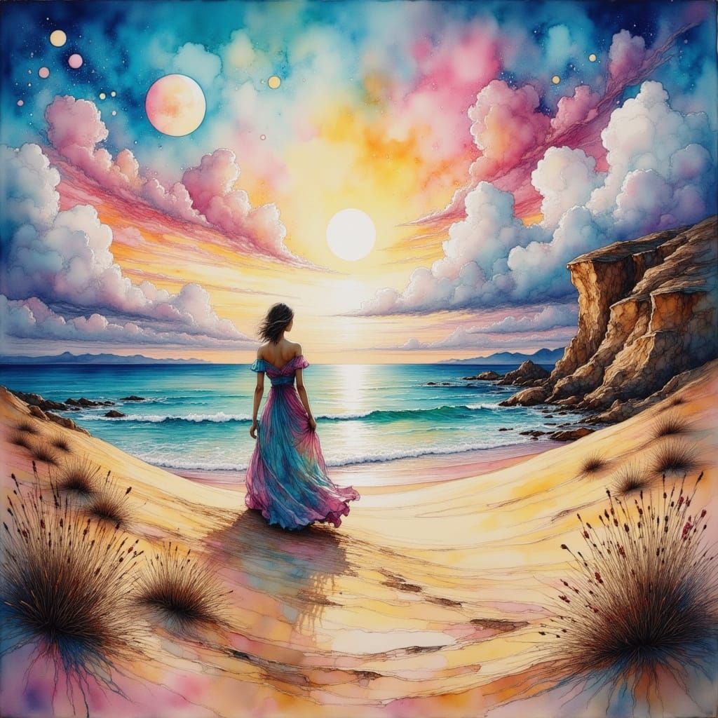 Surreal Desert Oasis Emerges from the Dunes