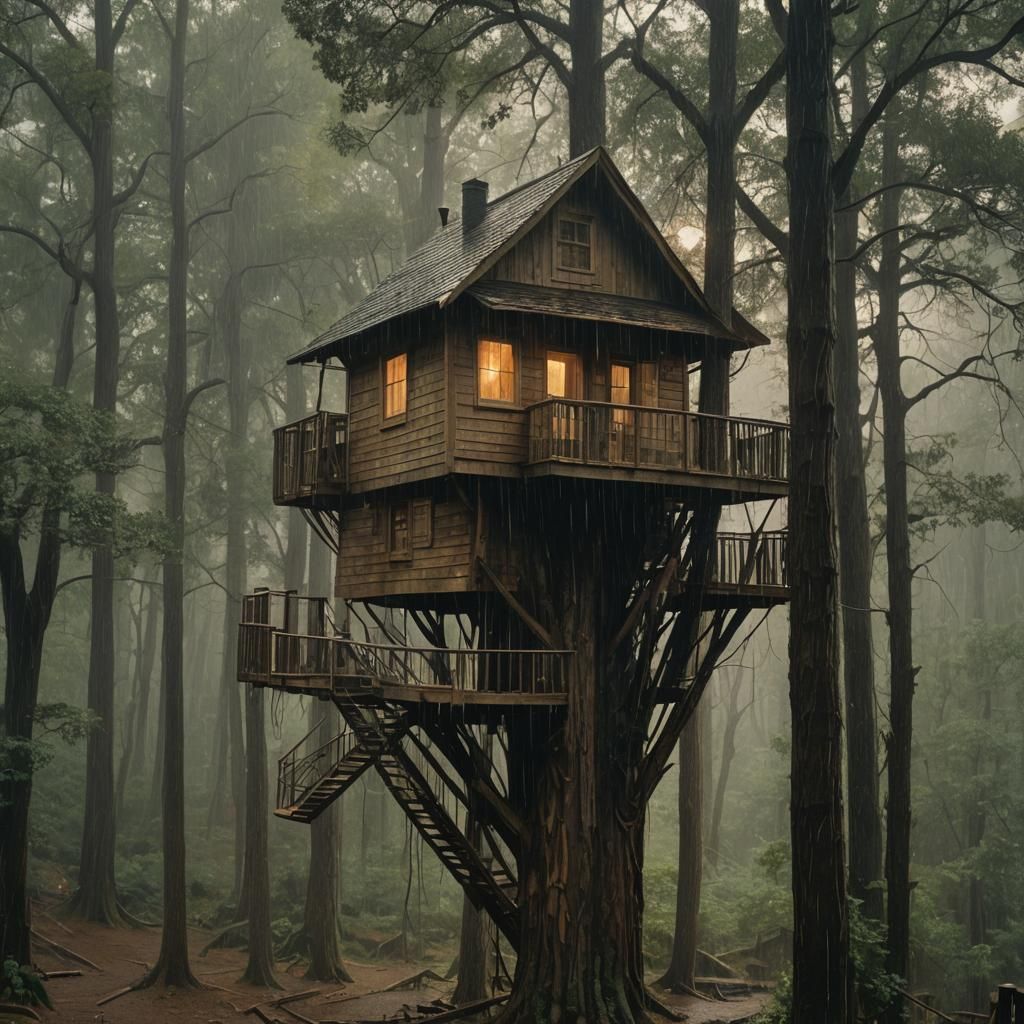 treehouse +rain