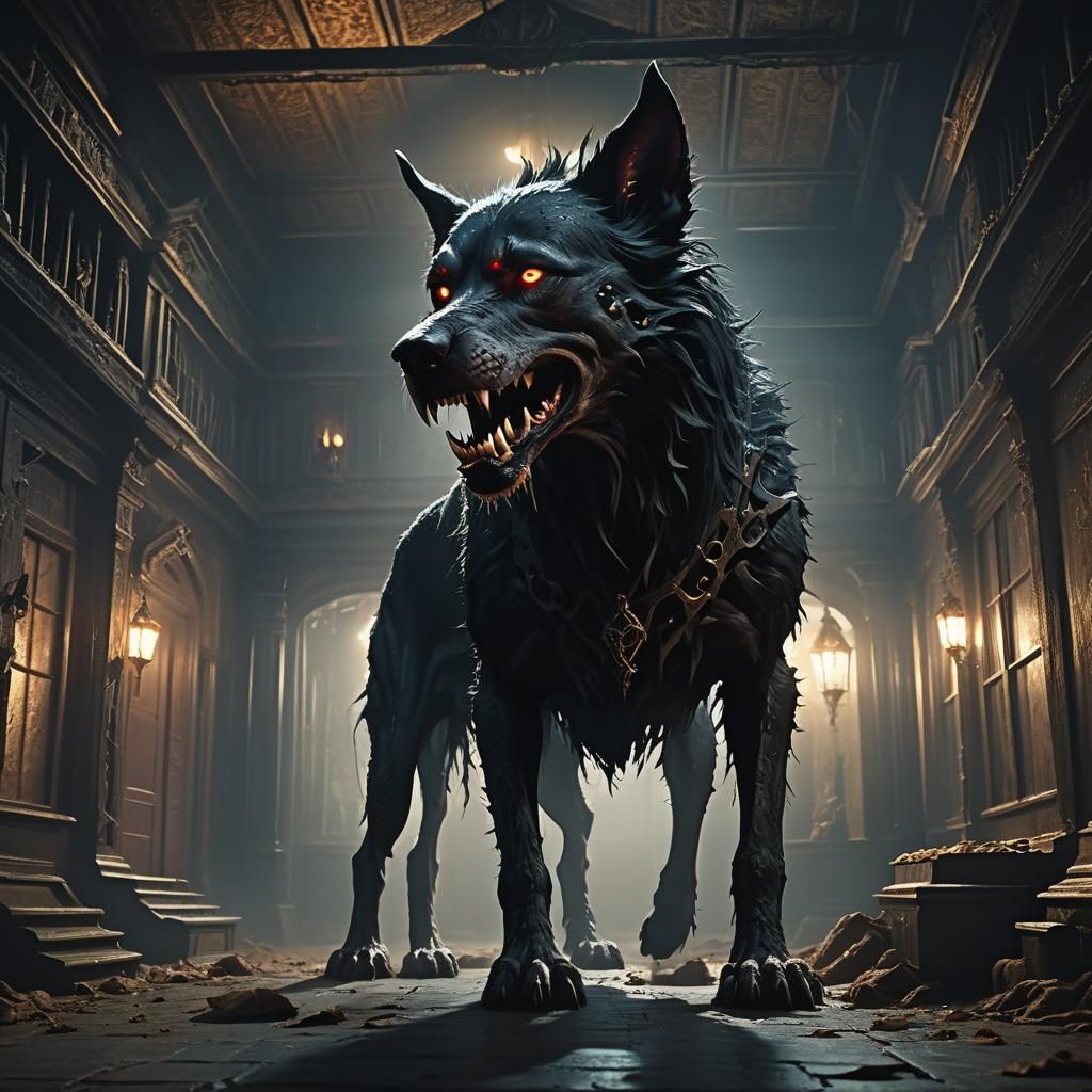 Hellhound Haunts House: A Digital Matte Painting