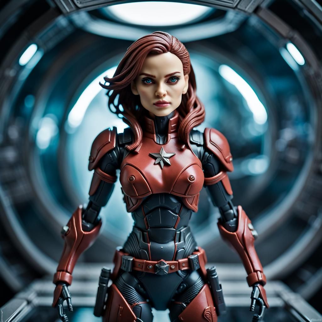 Sci-Fi Captain as a Plastic Action Figure