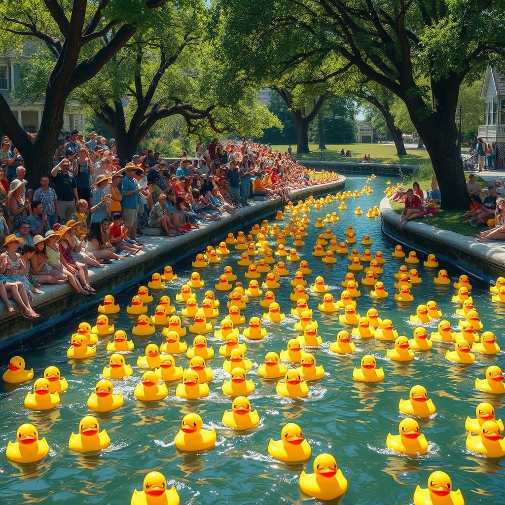 Vibrant Rubber Ducky Derby Scene