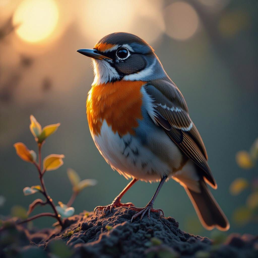 Proud Robin in Anime Style With Cinematic Lighting