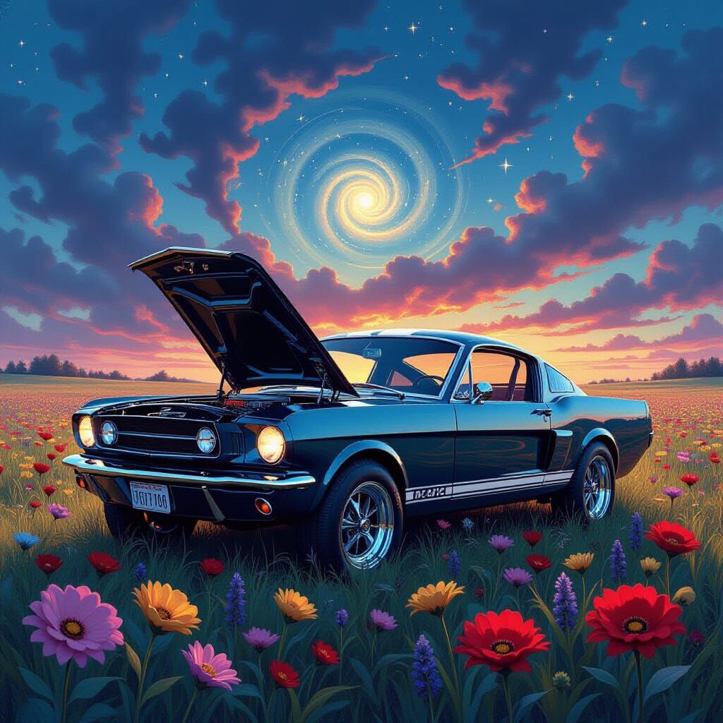 Abandoned 1965 Shelby GT350 in Magical Flower Field at Twili...