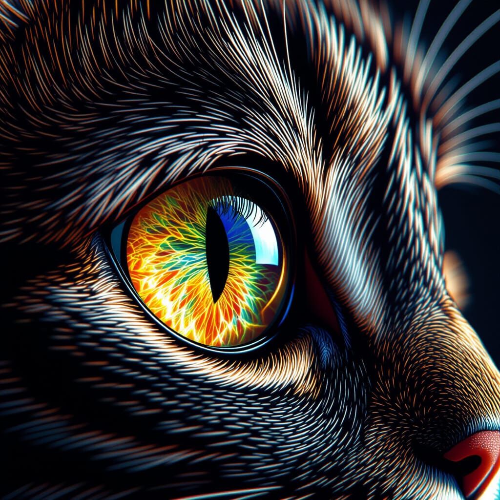 Macro Cat Eye: Hyper-Realistic Detail and Lighting