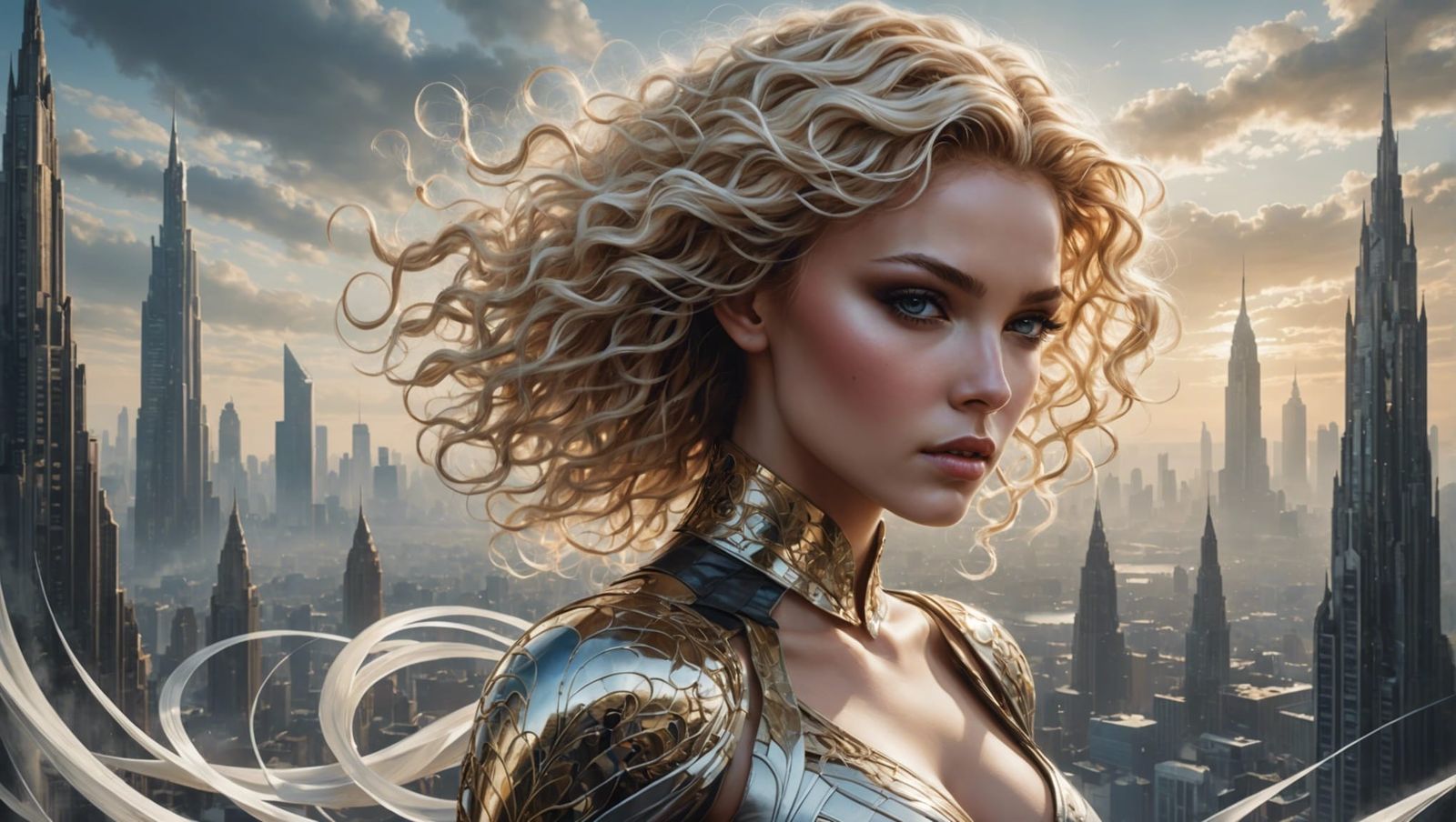 Emotional Cityscape: A Photorealistic Pastel Portrait