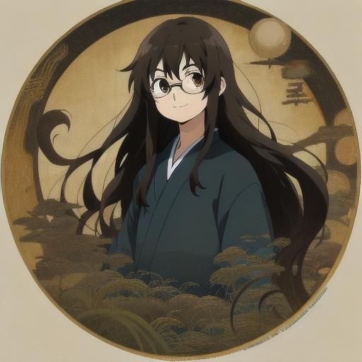 Boy with Glasses in Studio Ghibli Style