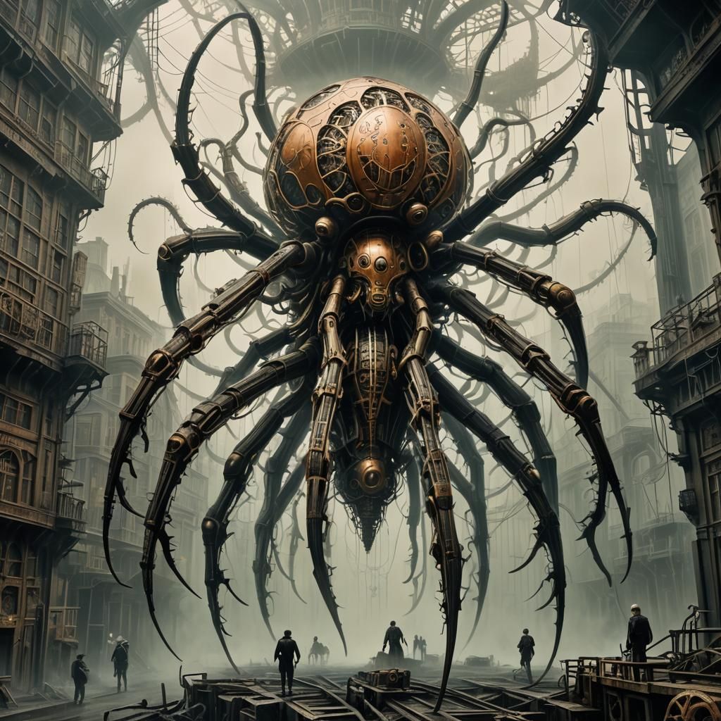 Mechanized Arachnid in Biomechanical Style