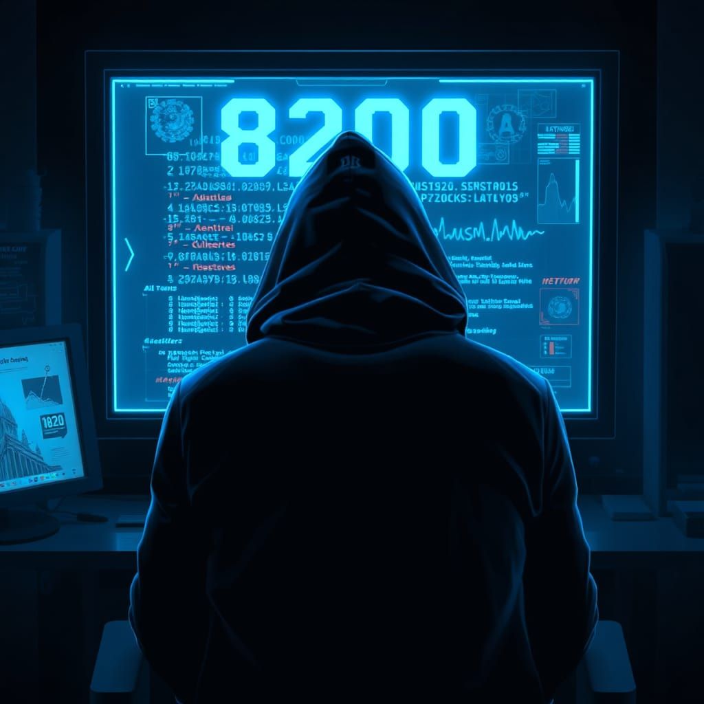 Cyberpunk Coder in Dystopian Cityscape