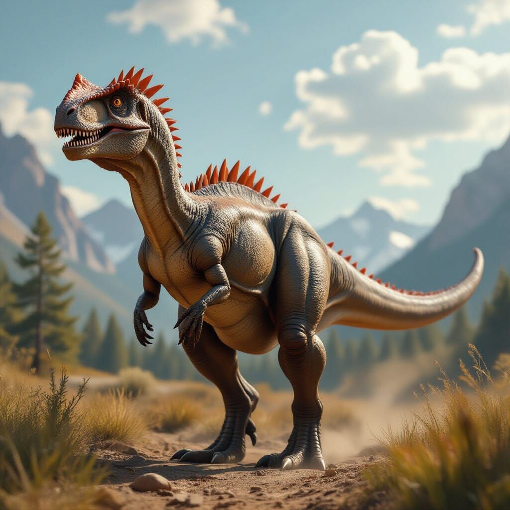 Muscular Allovore Dinosaur Ready to Hunt