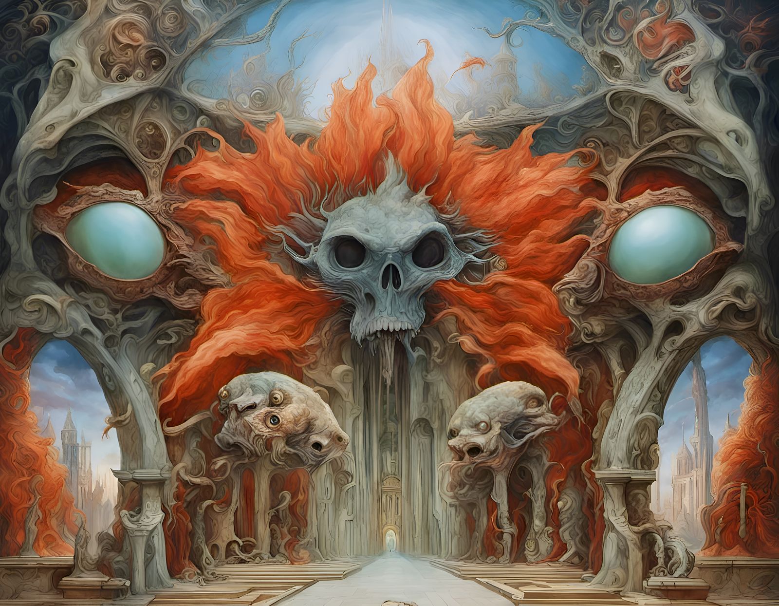 Cryptid Taxidermy in Primitive Structure: Art Nouveau Style