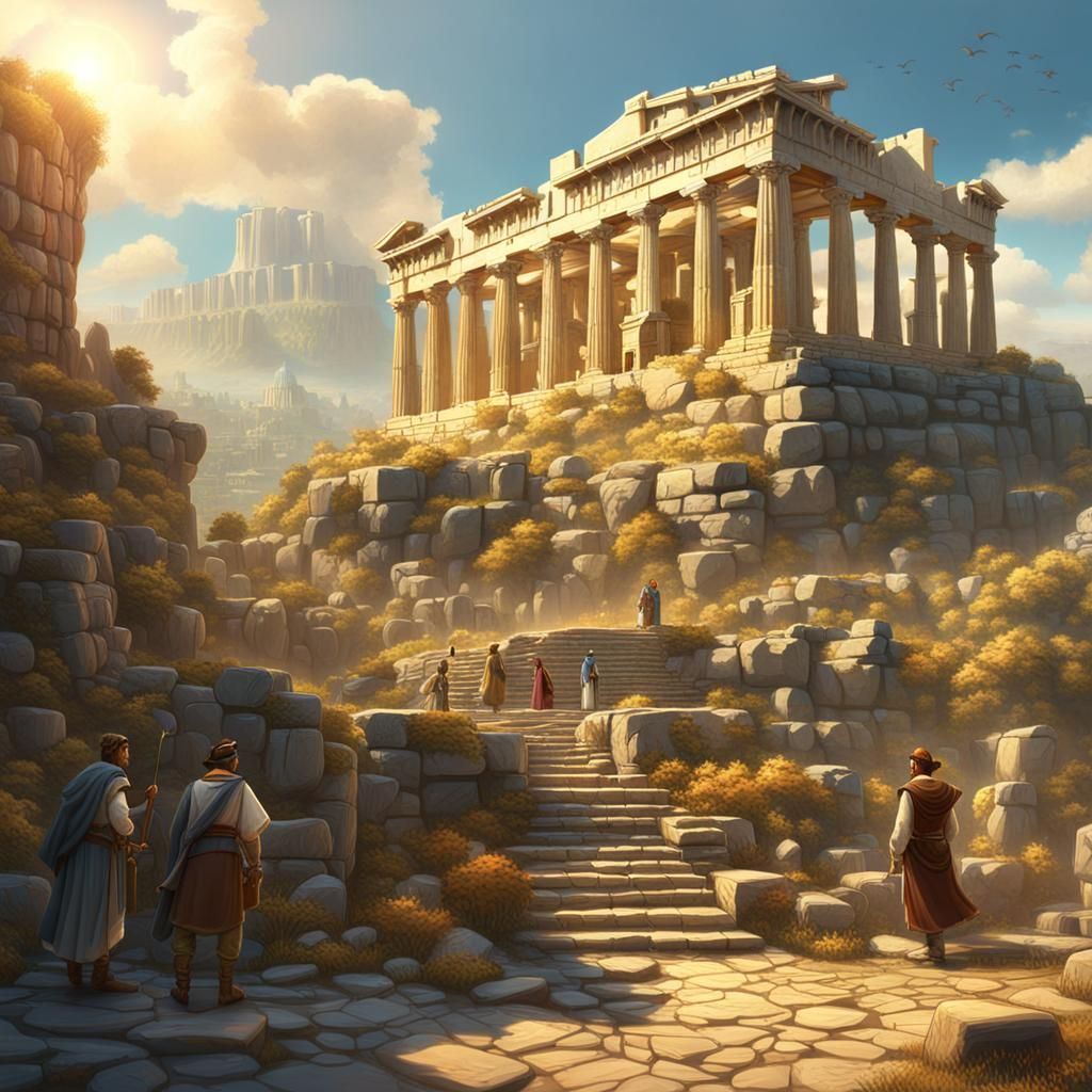 Acropolis in the Style of Fantasy Concept Art