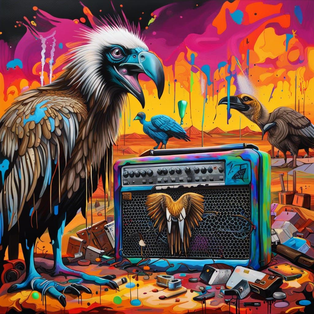 Vulture Feast in Australia: Graffiti Art