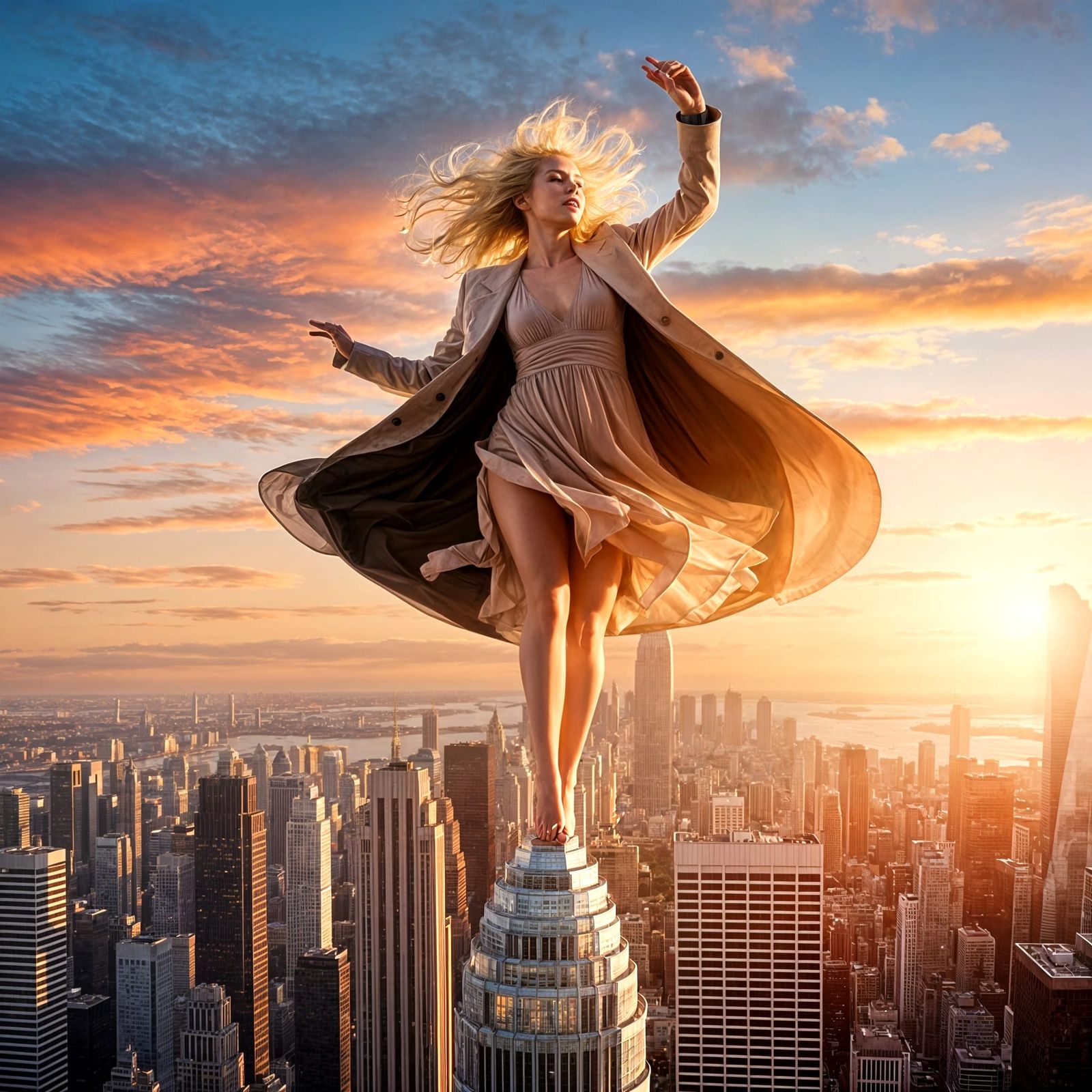 Dancing on a skyscraper