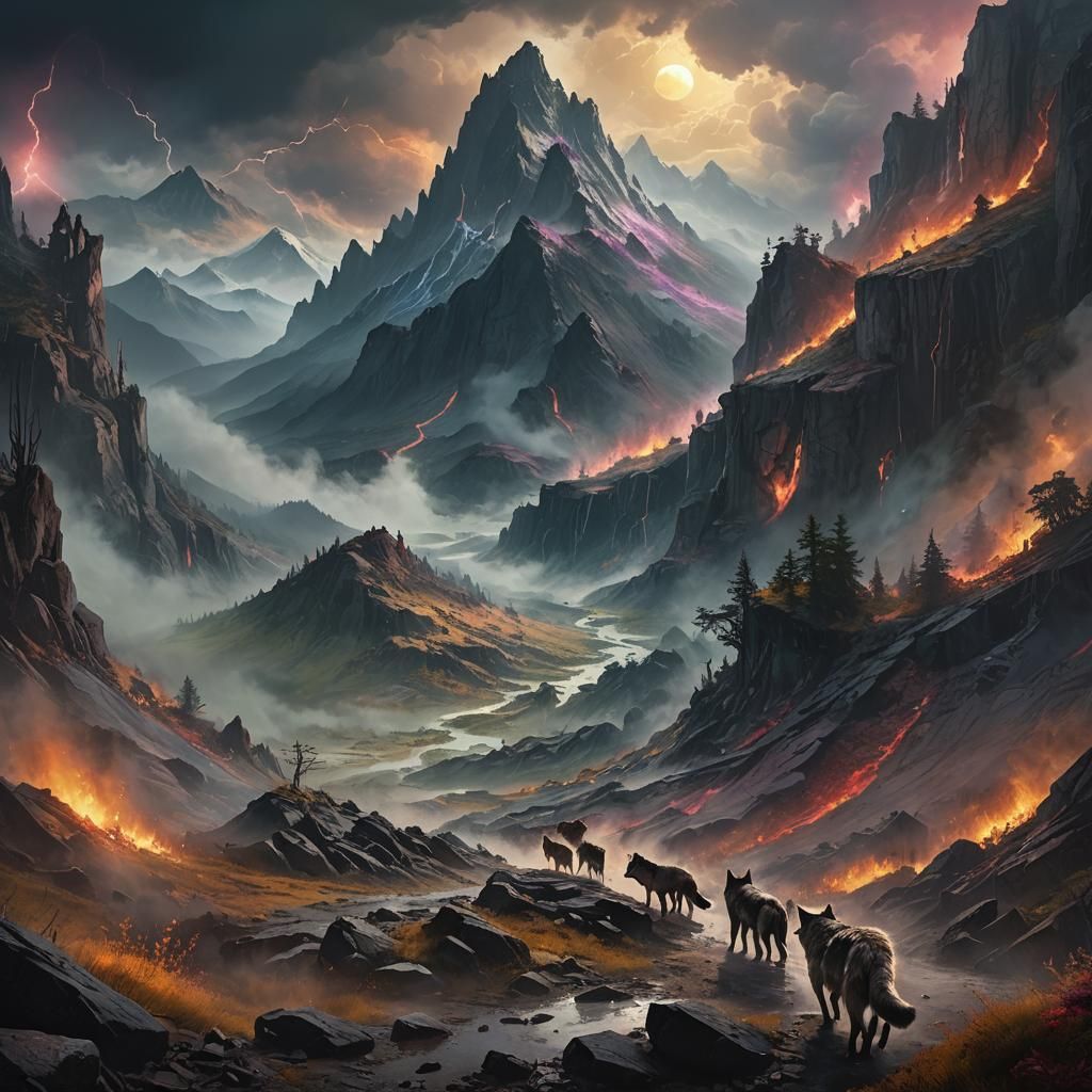 Wolves in Toxic Valley: Fantastical Concept Art