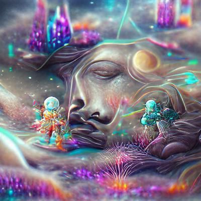 Cosmic Dreams: Holographic Astral Illustration