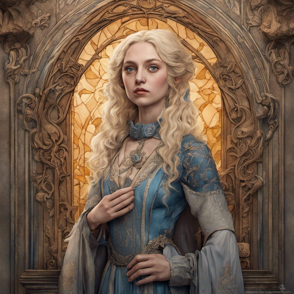 Luna Lovegood as Medieval Art Nouveau Lady