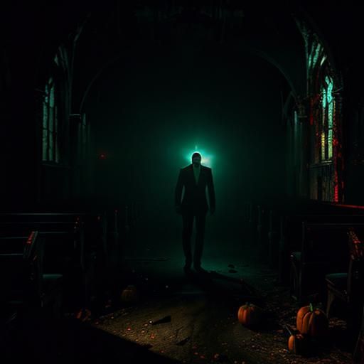 Man Protects Girlfriend from Monster in Church