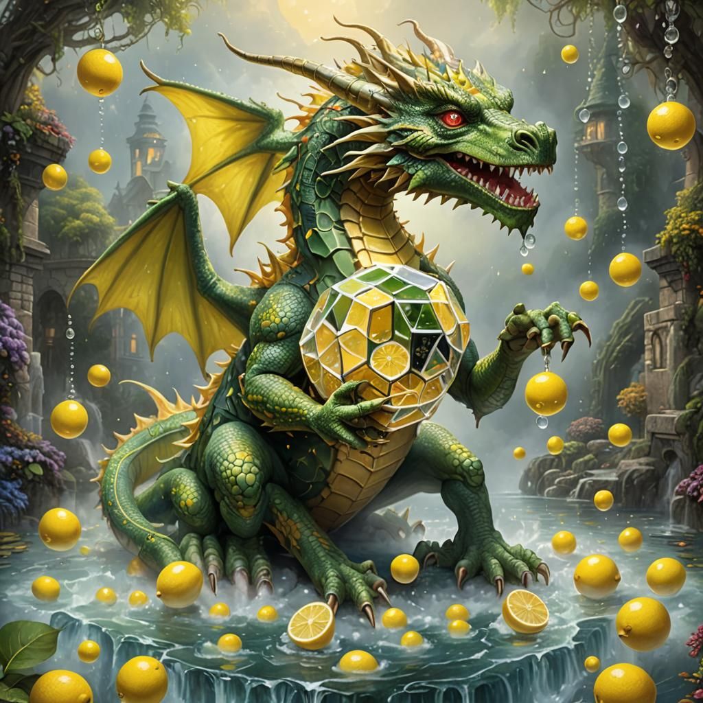 Lemon Dragon holding a Game cube