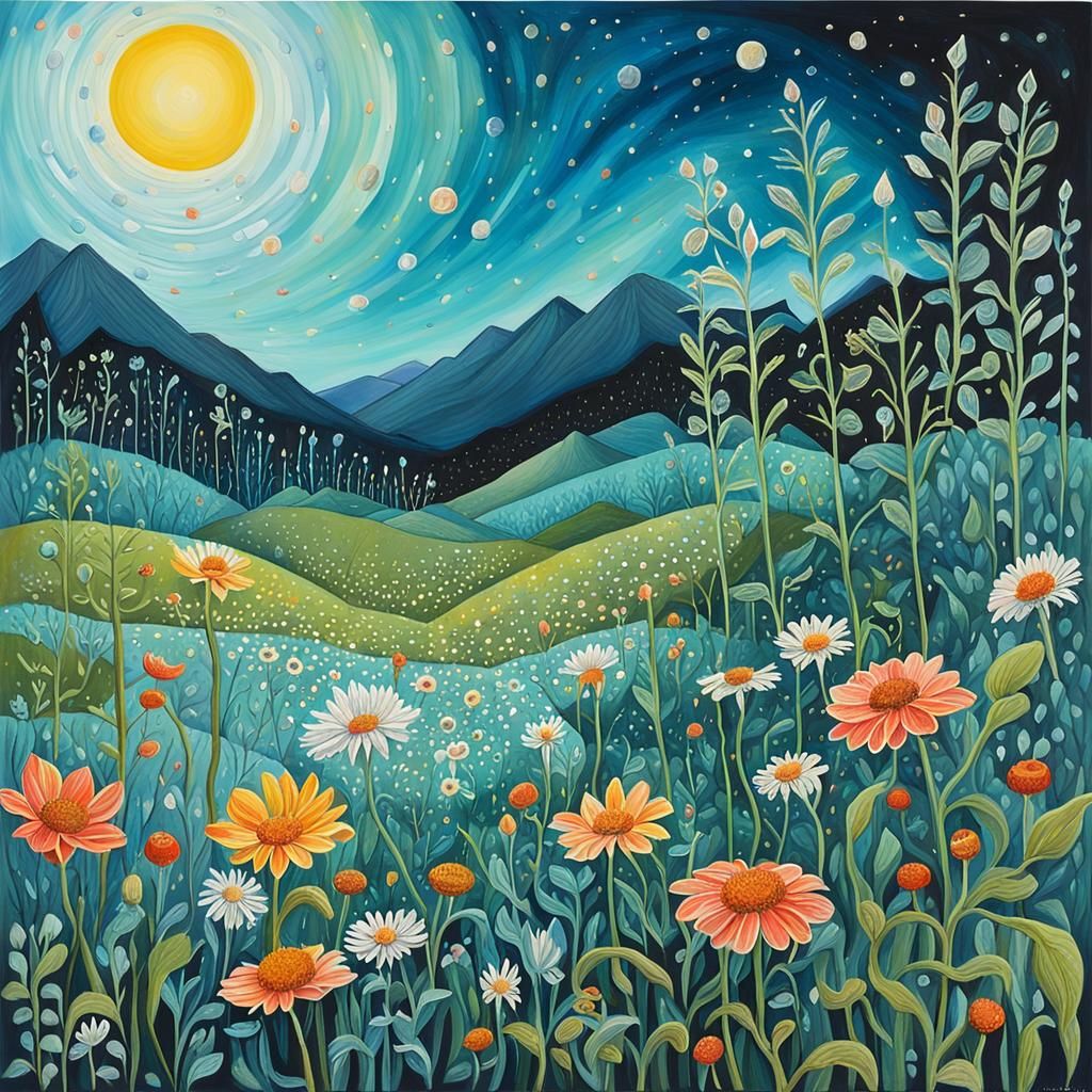 Uplifting Message in Detailed Gouache Painting