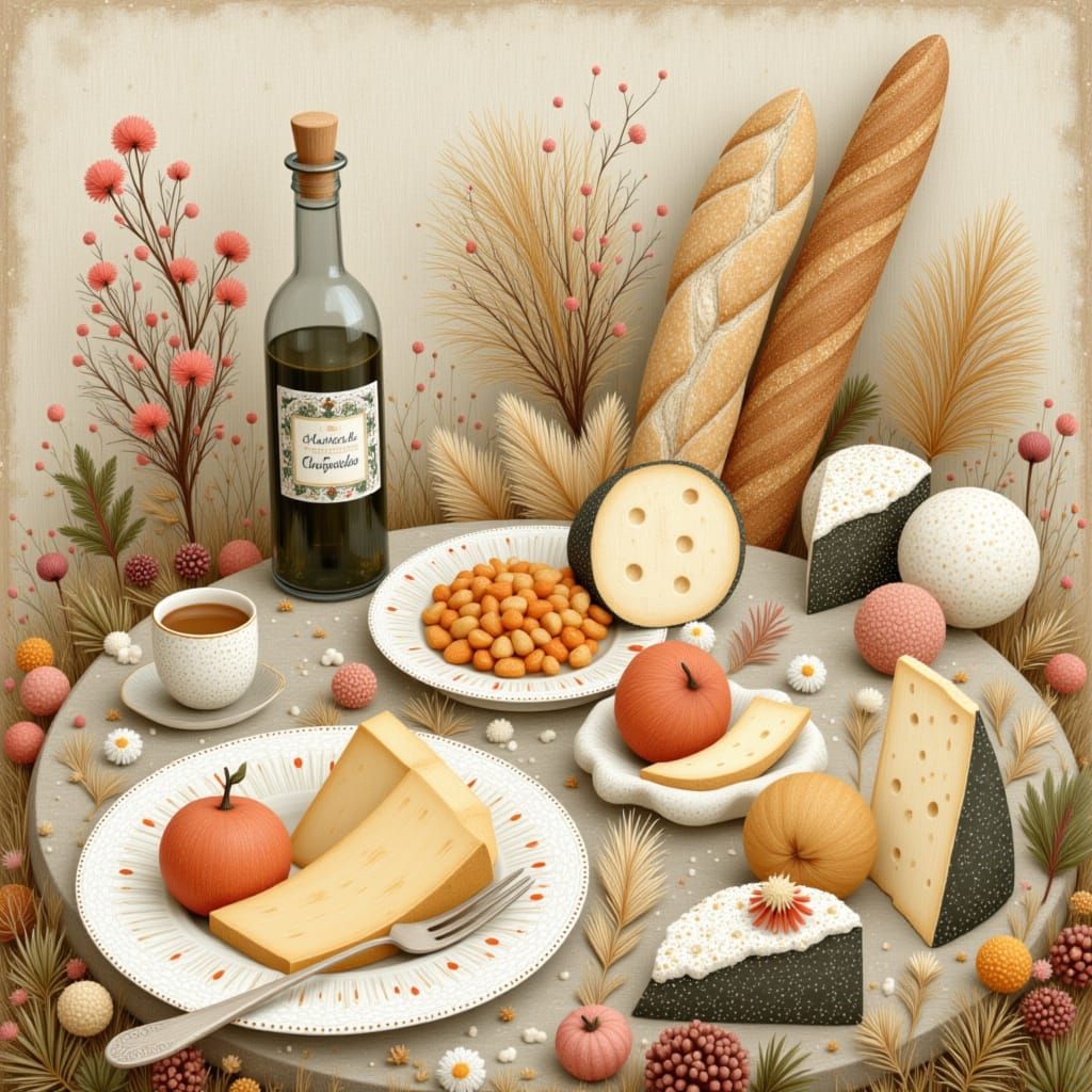 Fromages et pains francais